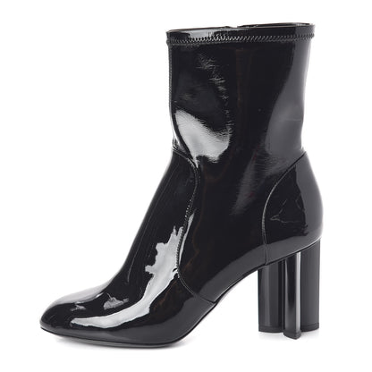 Louis Vuitton Patent Silhouette Ankle Boots 37.5 Black 1 of 7