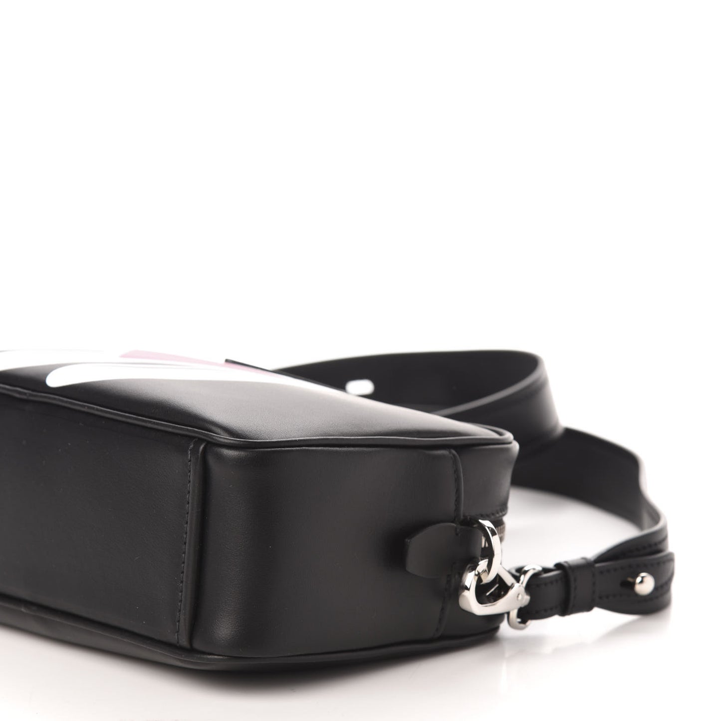City Calf Banana Print Camera Bag Black Fuchsia