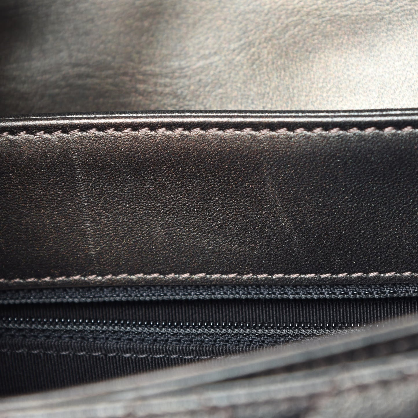 Metallic Goatskin Quilted Medium Rock In Rome Flap Charcoal