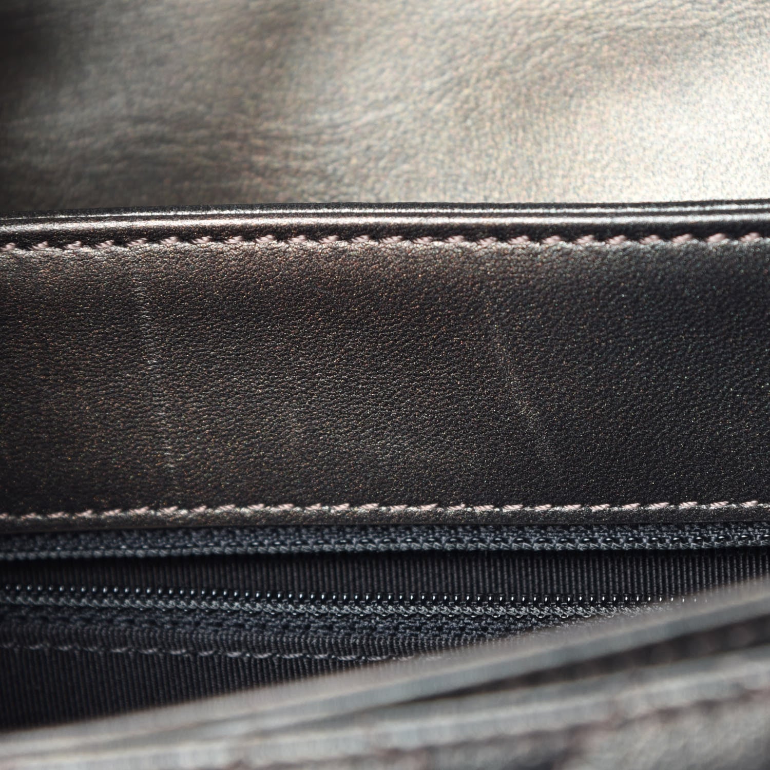 Chanel Metallic Goatskin Quilted Medium Rock In Rome Flap Charcoal 10 of 13