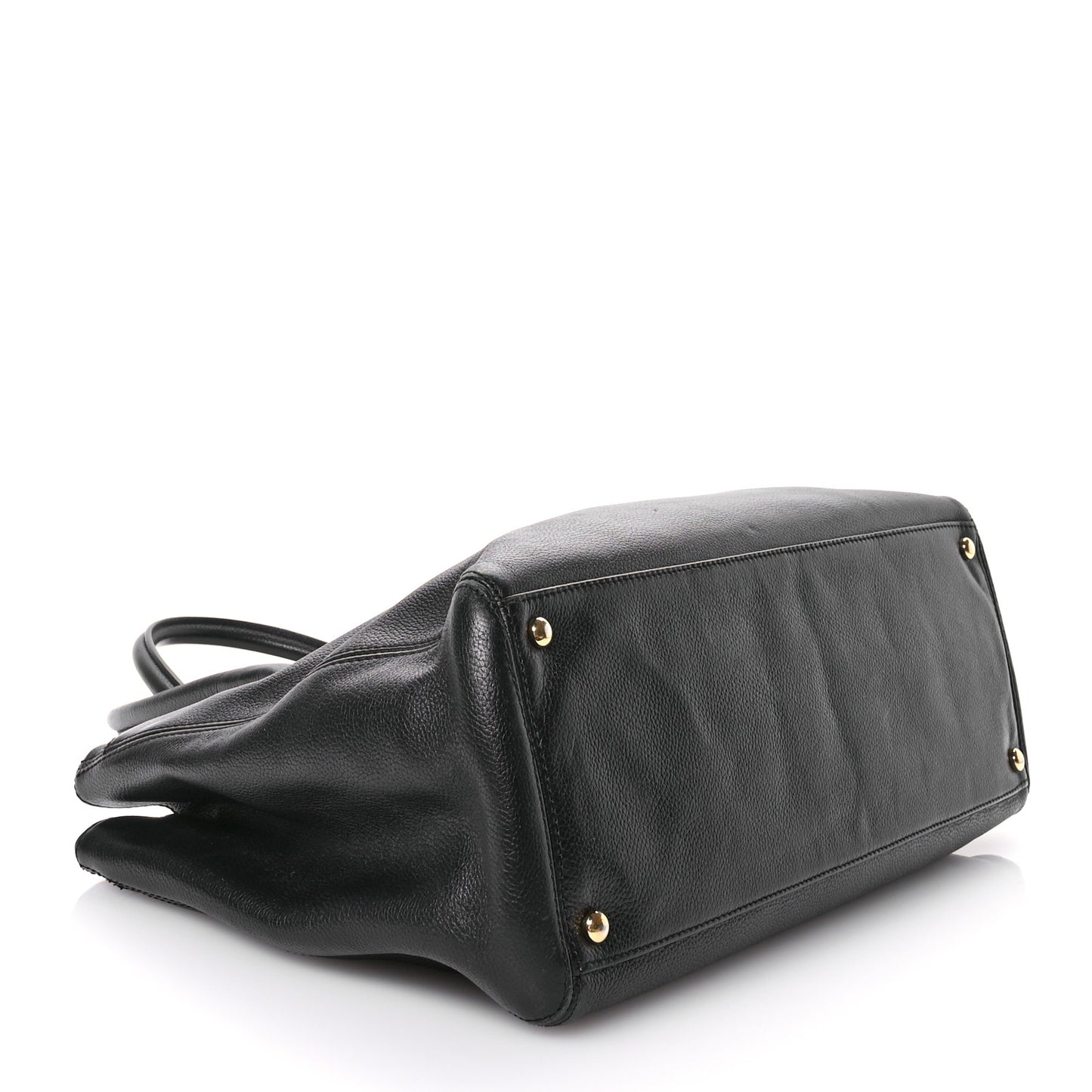 Calfskin Cerf Executive Shopper Tote Black