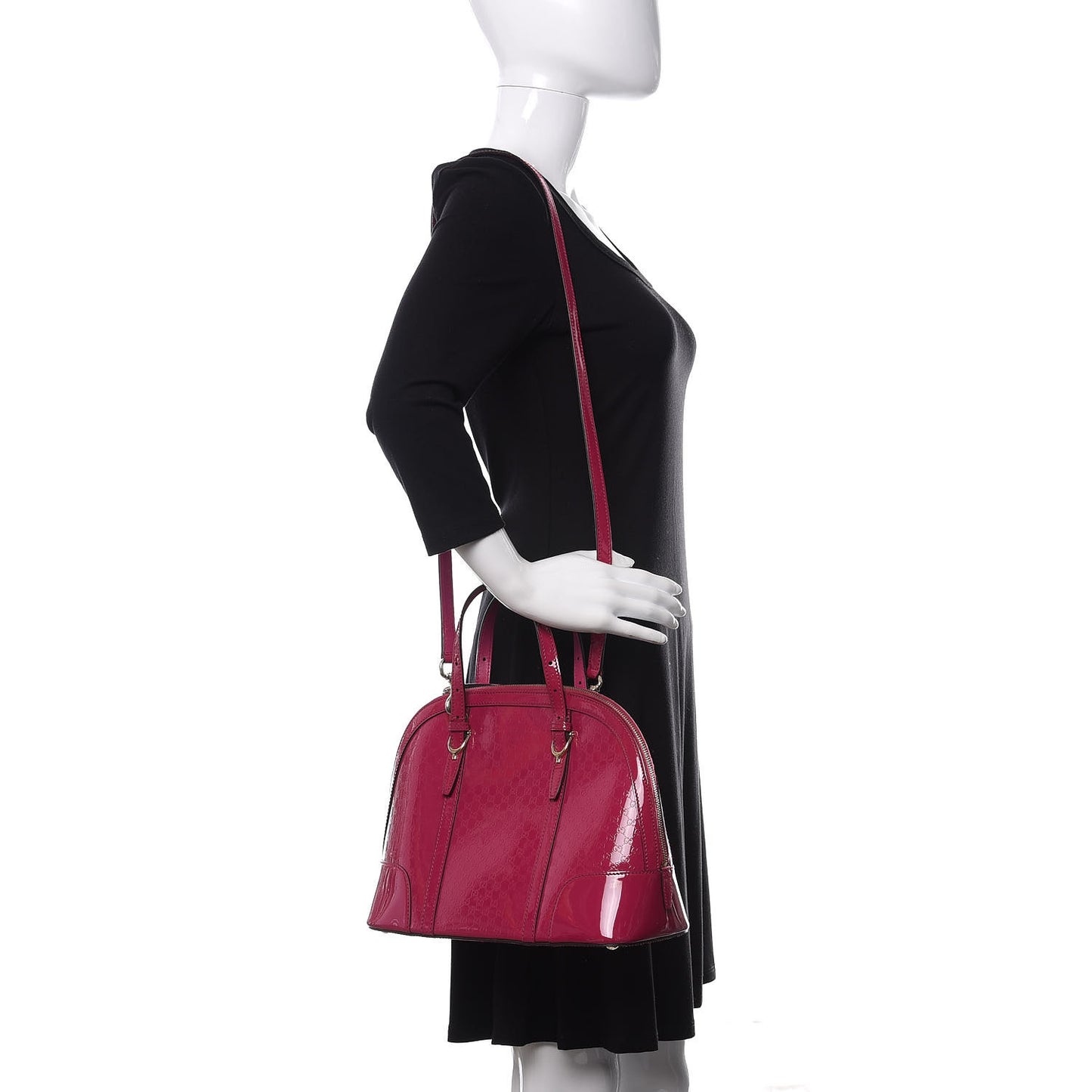 Patent Microguccissima Small Nice Top Handle Dome Bag Bright Bouganville