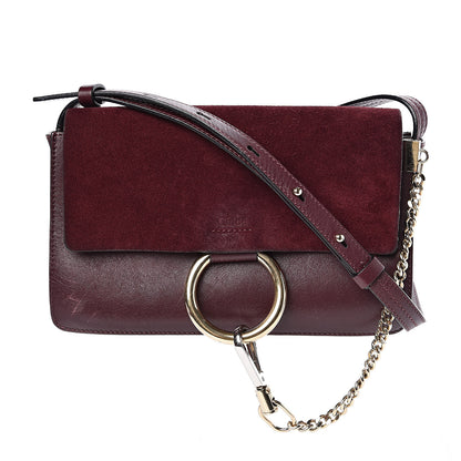 Chloe Suede Calfskin Small Faye Shoulder Bag Plum Purple 1 of 9