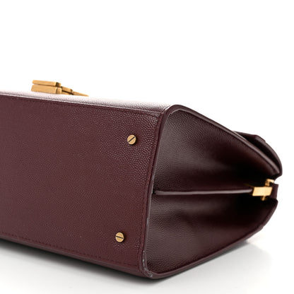 Saint Laurent Grain de Poudre Medium Classic Monogram Cassandra Top Handle Rouge Legion 10 of 12