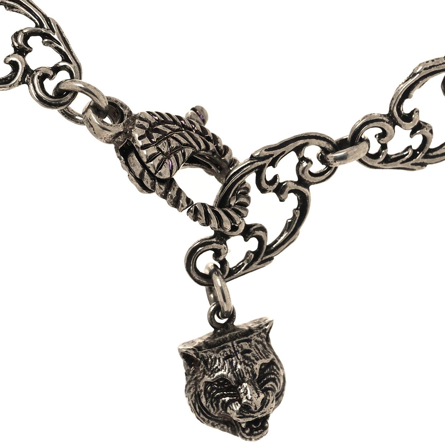 Crystal Marmont Necklace Aged Silver