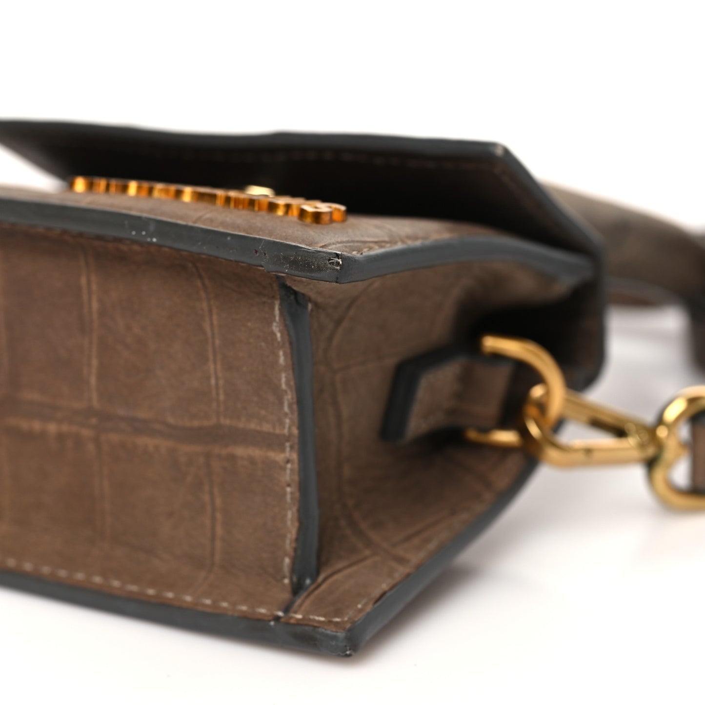 Suede Crocodile Embossed Le Chiquito Brown