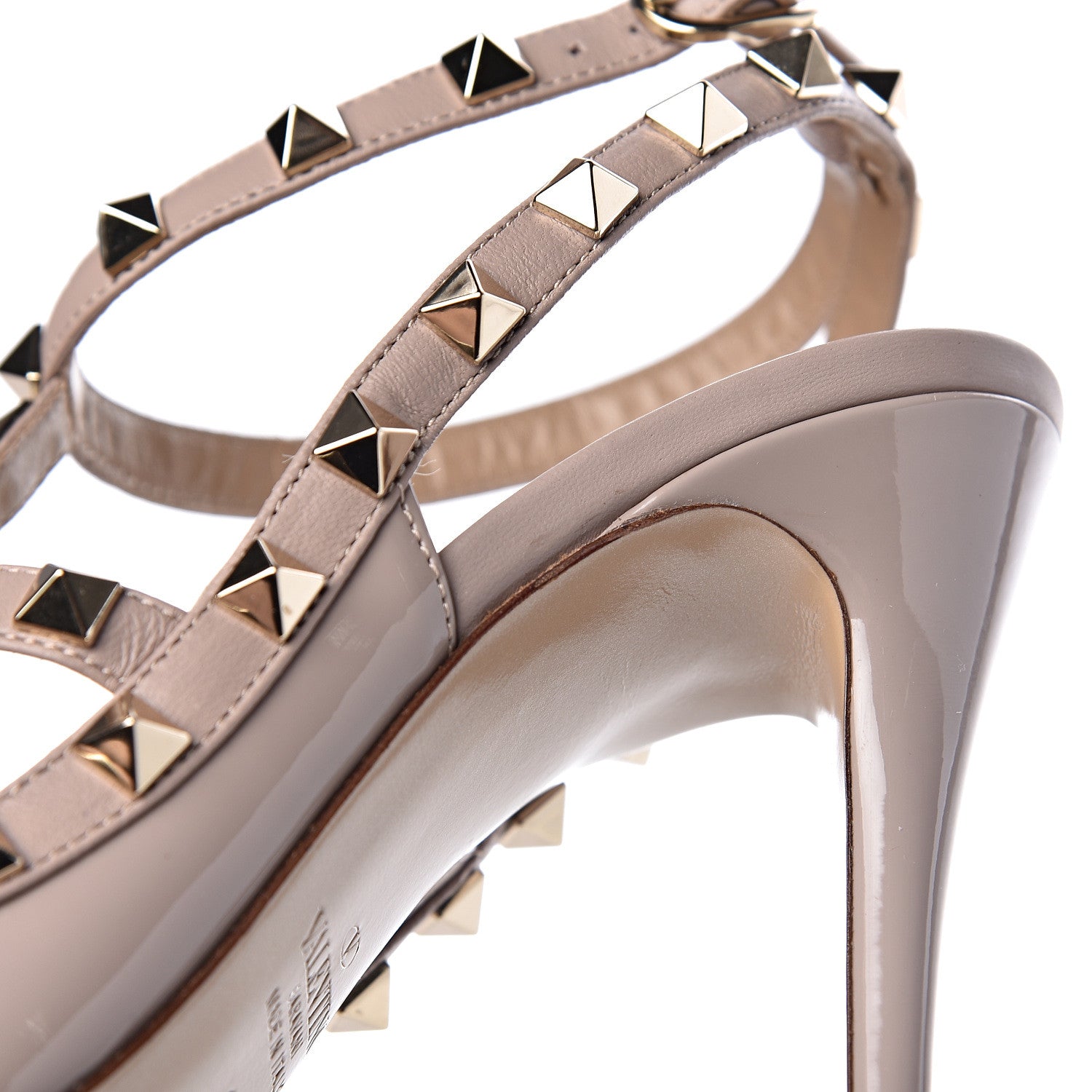 Valentino Garavani Patent Nappa Rockstud Ankle Strap 100mm Pumps 38 Poudre 9 of 11