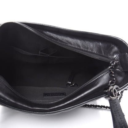 Chanel Aged Calfskin Chevron Quilted Medium Gabrielle Hobo Black 6 of 12