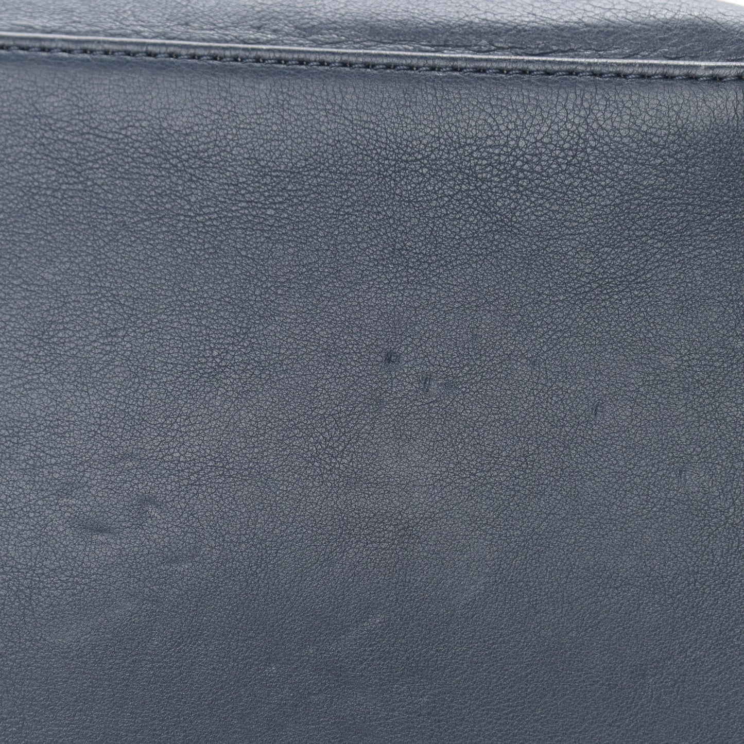 Iridescent Caviar Quilted Globe Trotter Shopping Tote Navy Blue