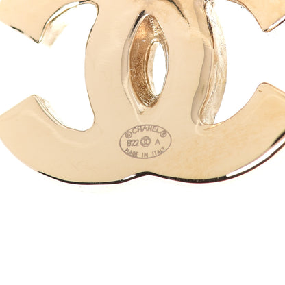 Chanel Enamel CC Earrings Gold White 4 of 5