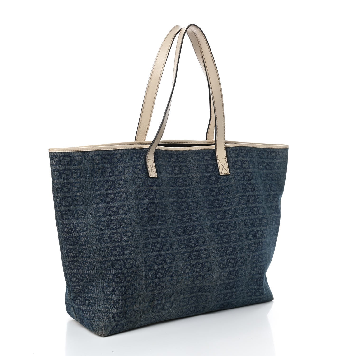 Gucci GG Monogram Denim Large Tote Blue 3 of 11