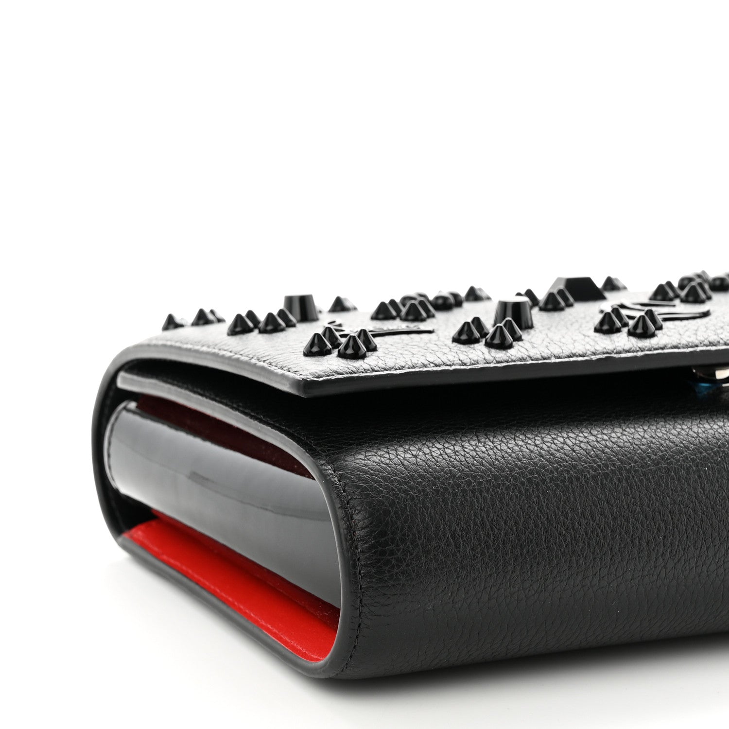 Christian Louboutin Calfskin Spikes Loubinthesky Paloma Clutch Black 9 of 10