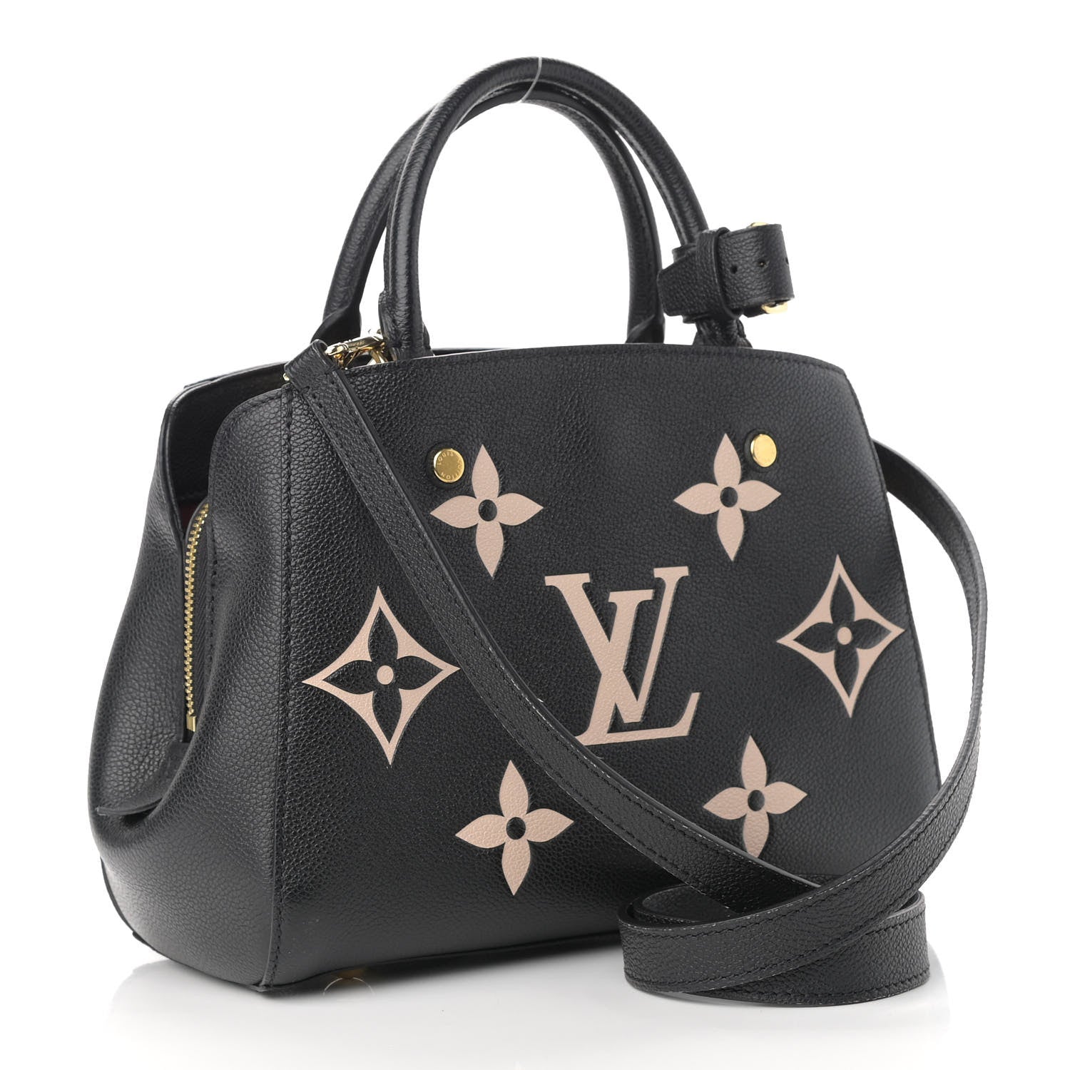 Louis Vuitton Empreinte Monogram Giant Montaigne BB Black Beige 3 of 11