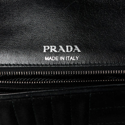 Prada Camoscio Impunture Diagramme Medium Chain Flap Shoulder Bag Black 7 of 12