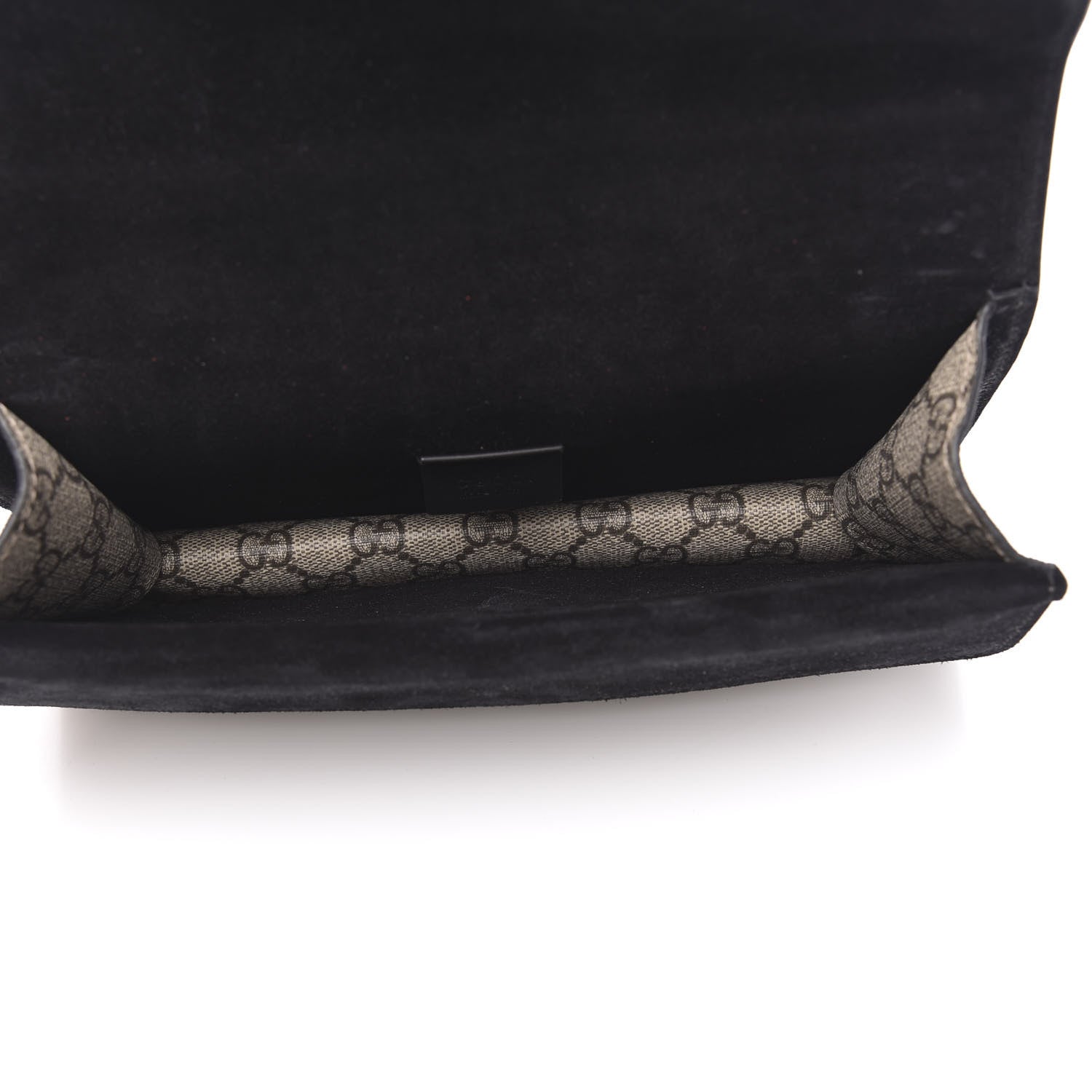 Gucci GG Supreme Monogram Suede Crystal Small Dionysus Shoulder Bag Beige Ebony Black 5 of 11
