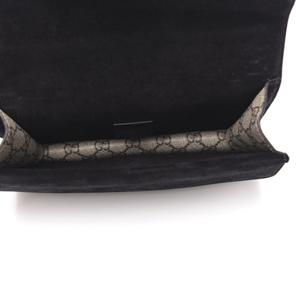 Gucci GG Supreme Monogram Suede Crystal Small Dionysus Shoulder Bag Beige Ebony Black 5 of 11