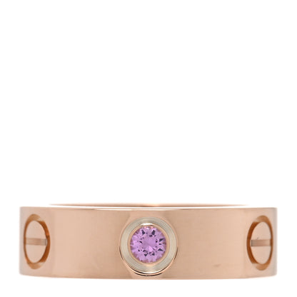 Cartier 18K Pink Gold Pink Sapphire 5.5mm LOVE Ring 50 5.25 1 of 4