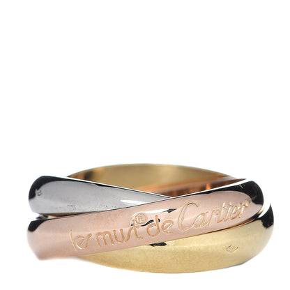 Cartier 18K Pink Yellow White Gold Classic Les Must De Trinity Ring 52 6 1 of 6