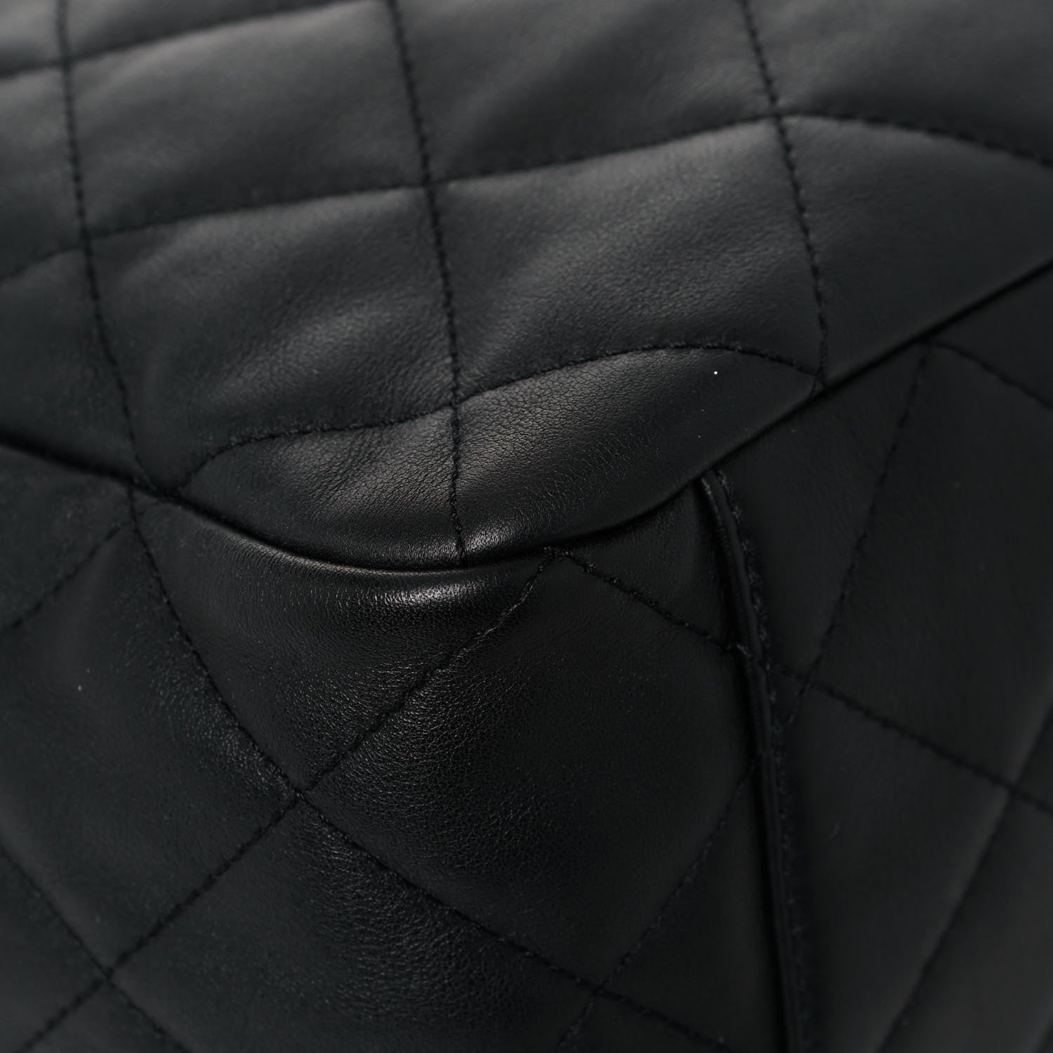 Chanel Lambskin Quilted Chain Drawstring Bag Black 11 of 12