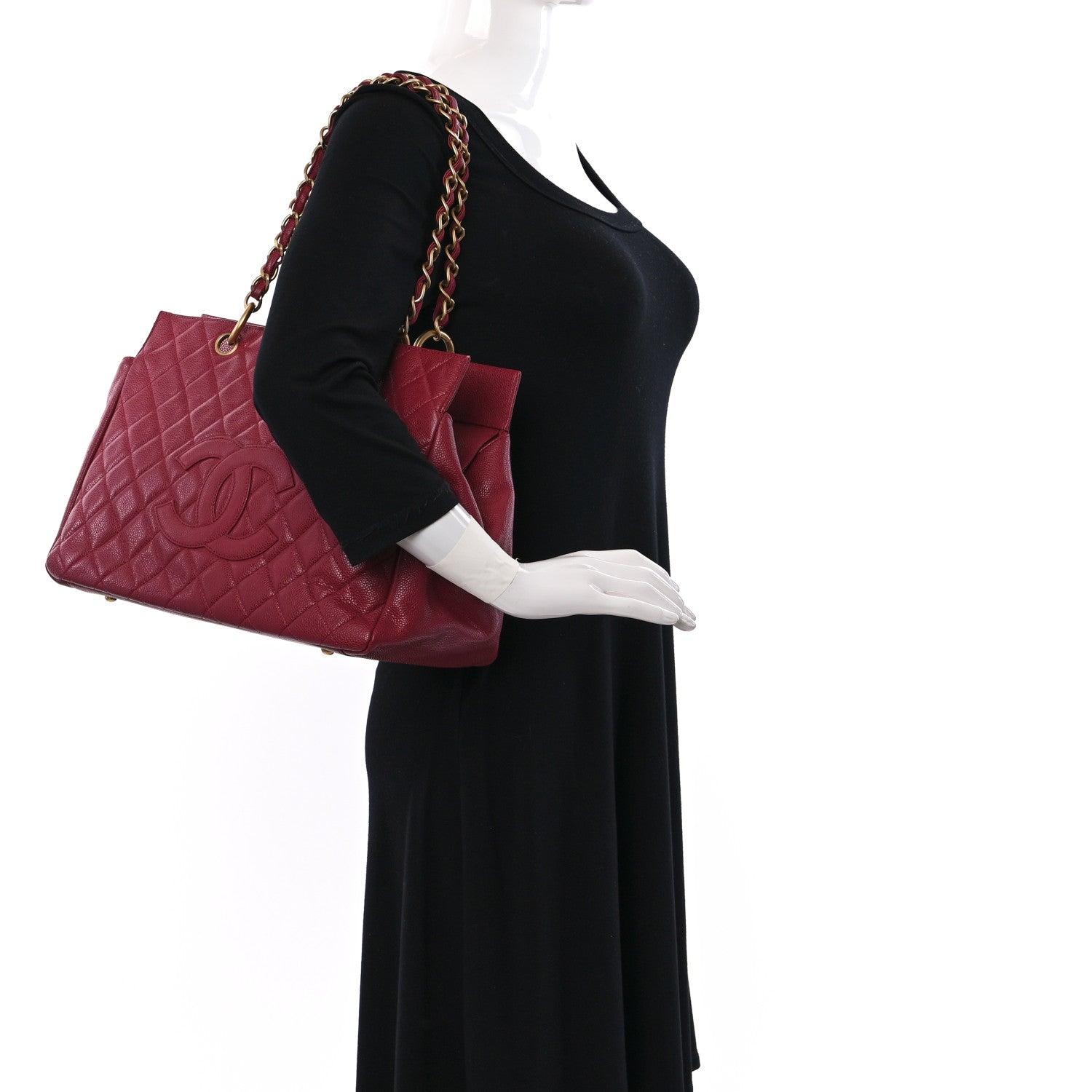 Chanel Caviar Quilted Grand Timeless Tote GTT Red 2 of 12