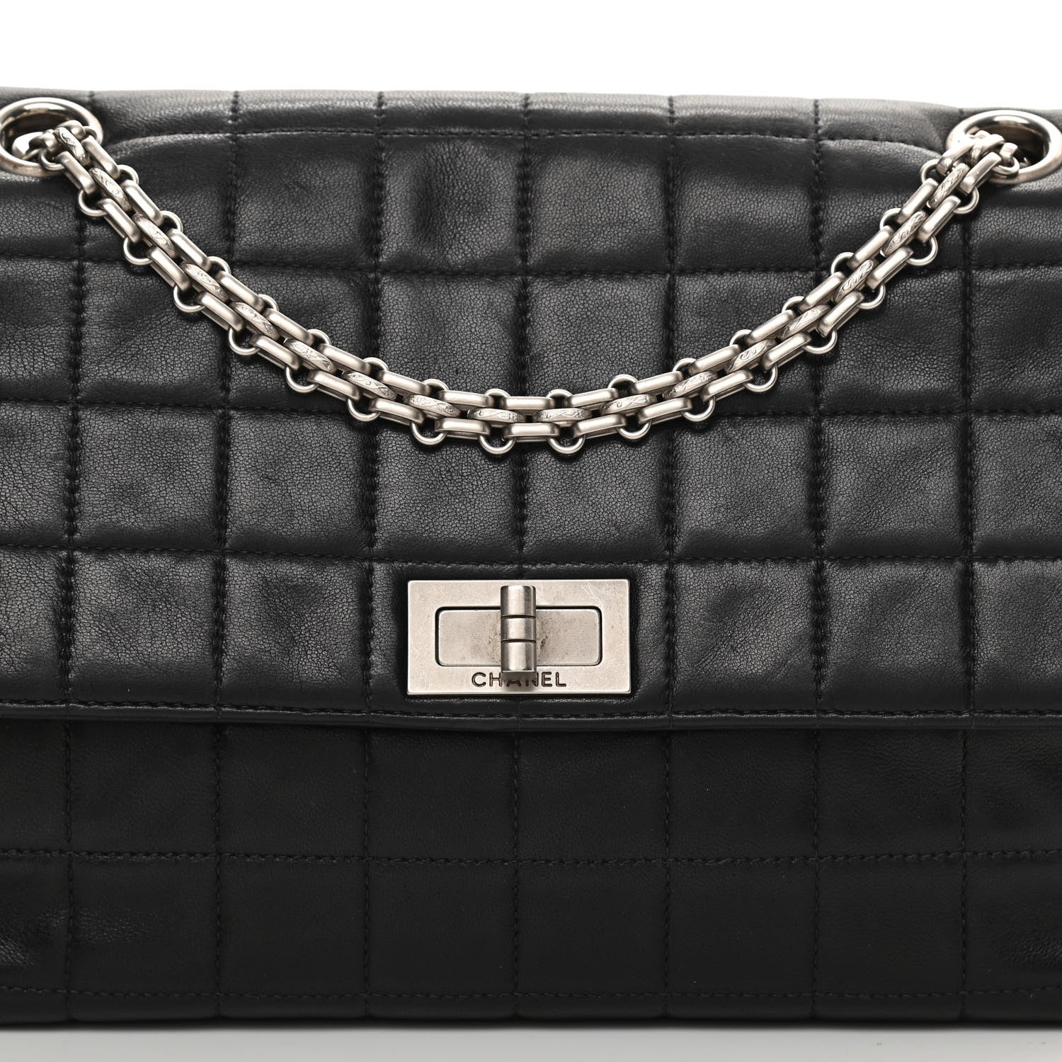 Chanel Lambskin Chocolate Bar Mademoiselle Flap Black 9 of 16