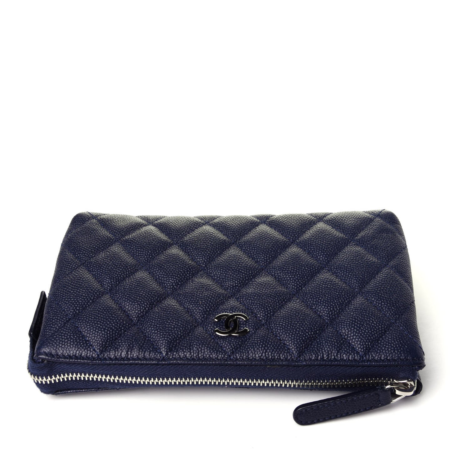 Caviar Quilted Small Pouch Navy