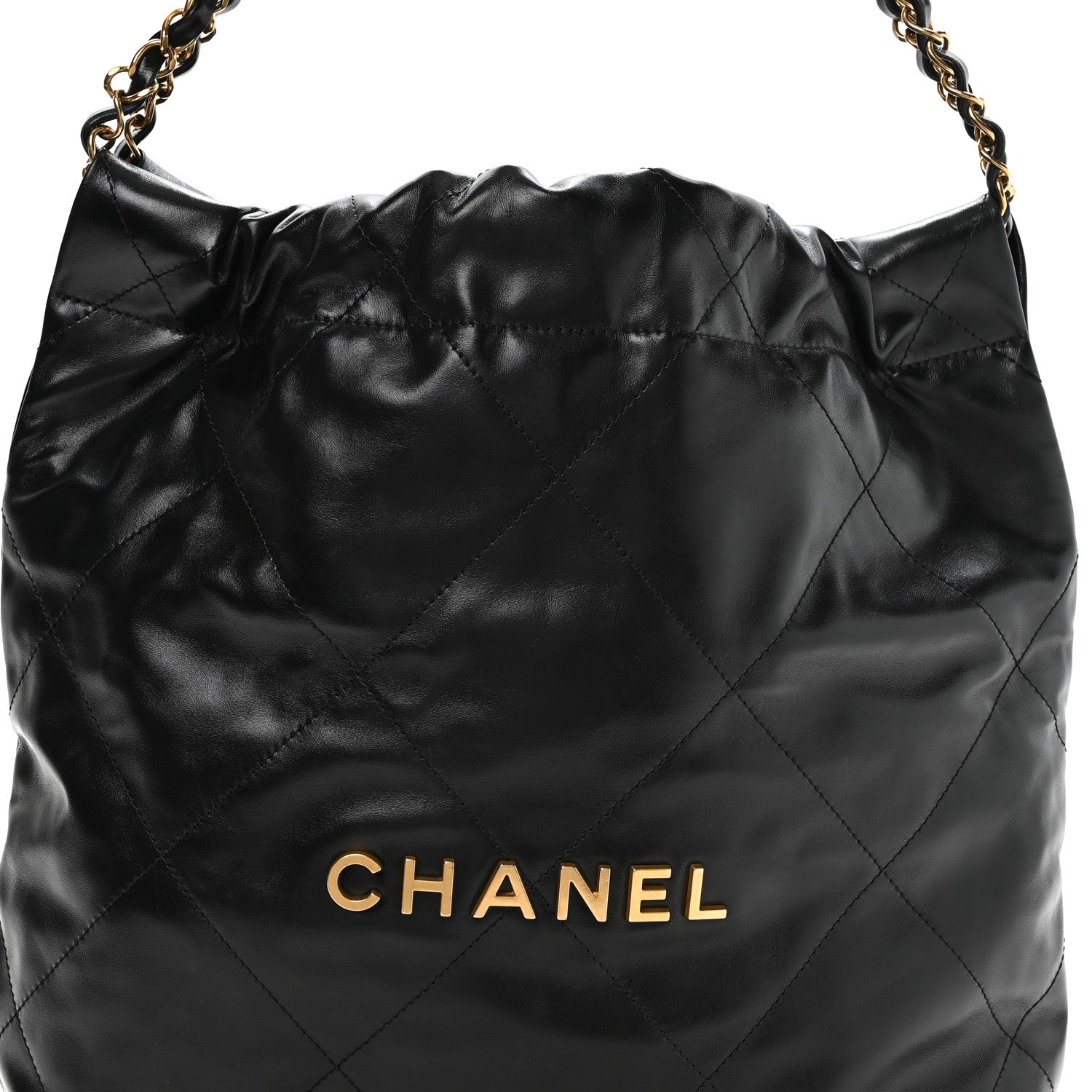 Chanel Shiny Calfskin Quilted Small Chanel 22 Black 9 of 11