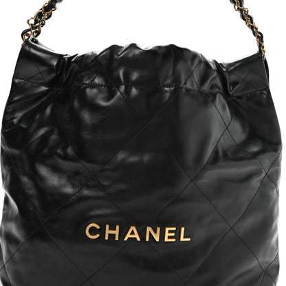 Chanel Shiny Calfskin Quilted Small Chanel 22 Black 9 of 11