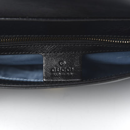 Gucci Calfskin Diagonal GG Medium Thiara Double Envelope Shoulder Bag Emerald Green Black 8 of 10