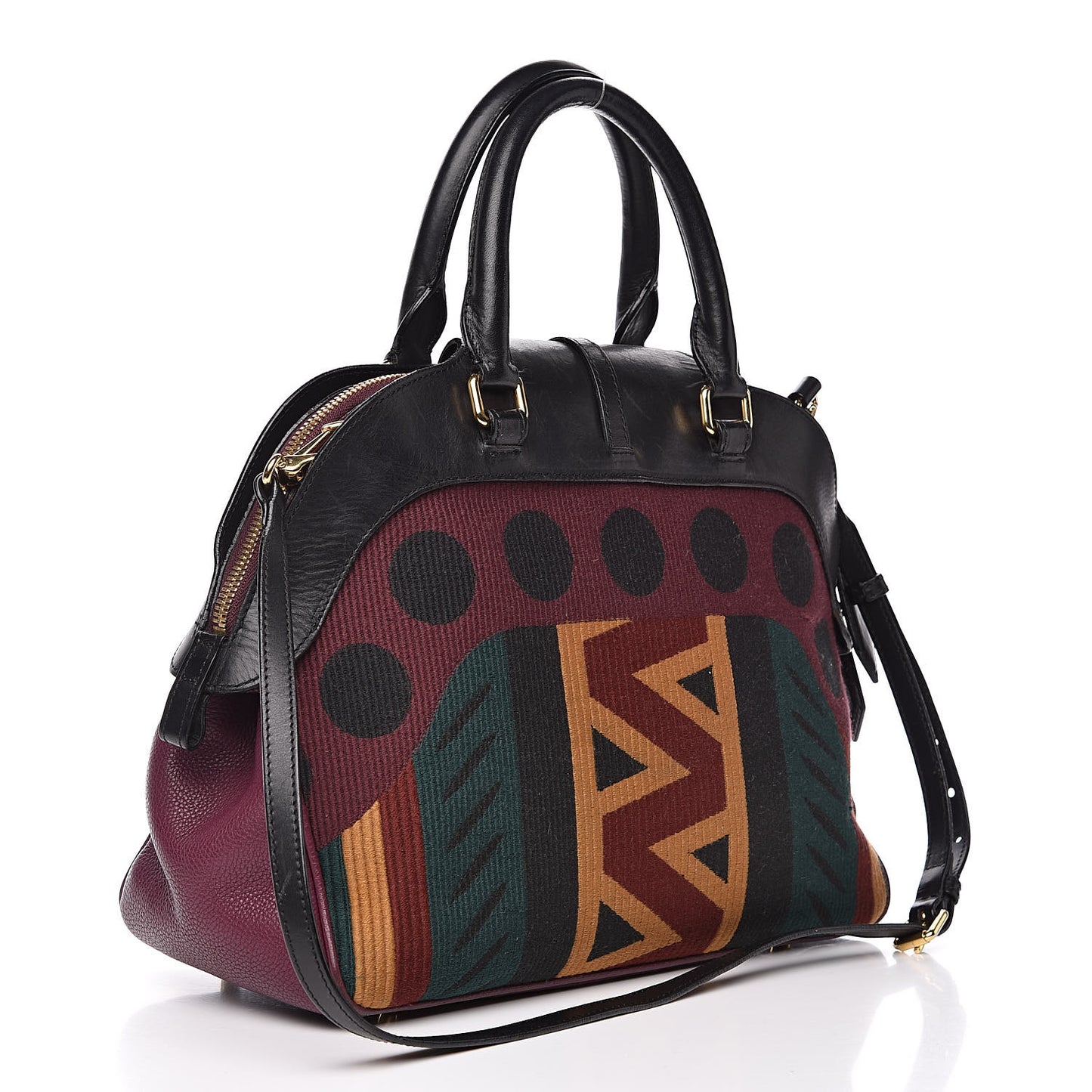Calfskin Tapestry Milverton Satchel Multicolor