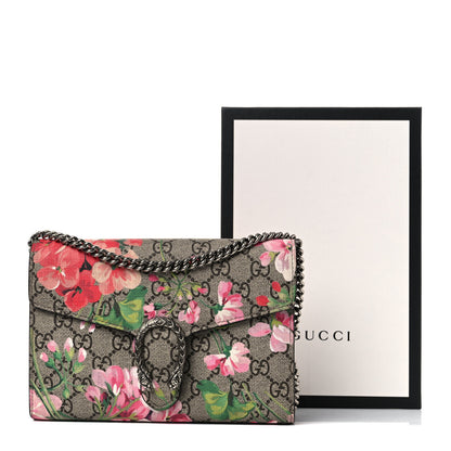 Gucci GG Supreme Monogram Blooms Mini Dionysus Chain Wallet Beige Multicolor Dry Rose 14 of 14
