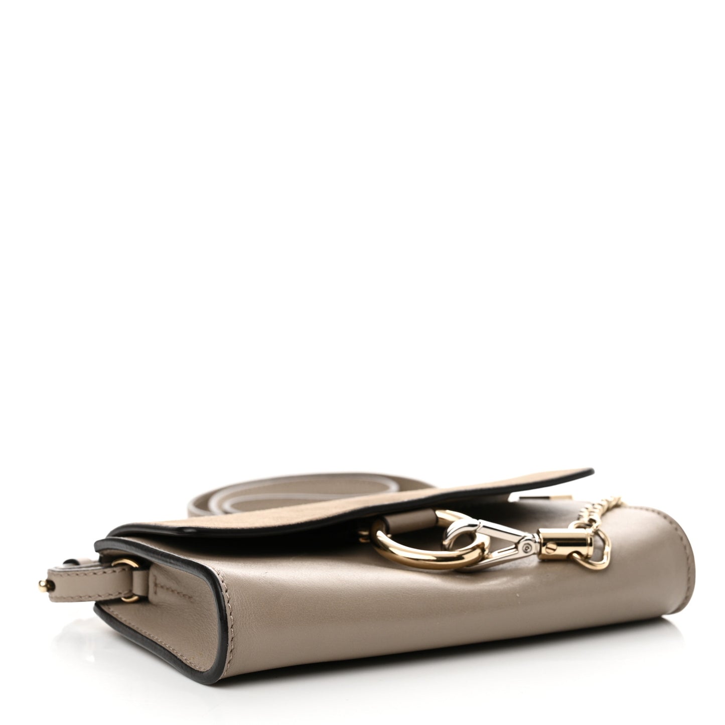 Suede Calfskin Mini Faye Shoulder Bag Motty Grey