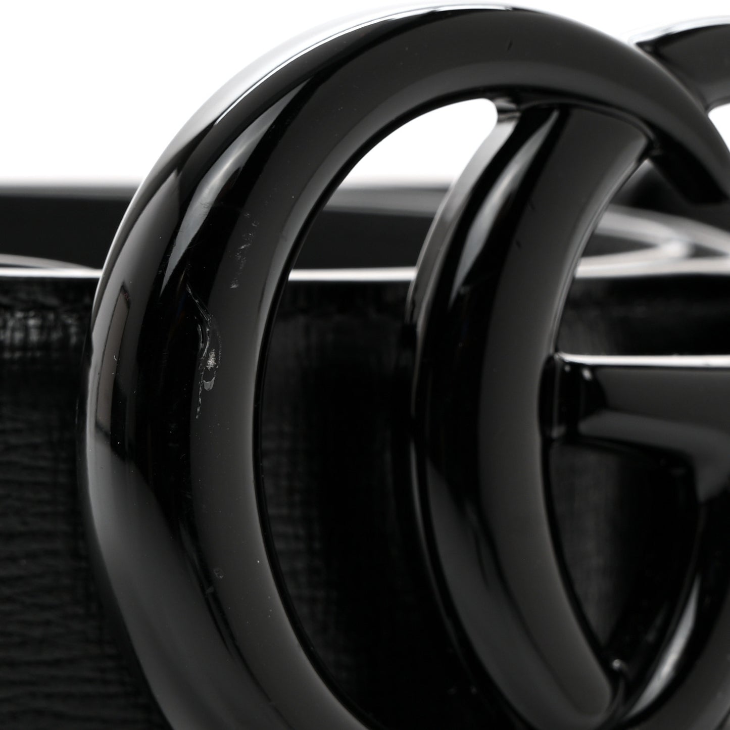 Azalea Calfskin Enamel Monochrome Double G 40mm Belt 90 36 Black