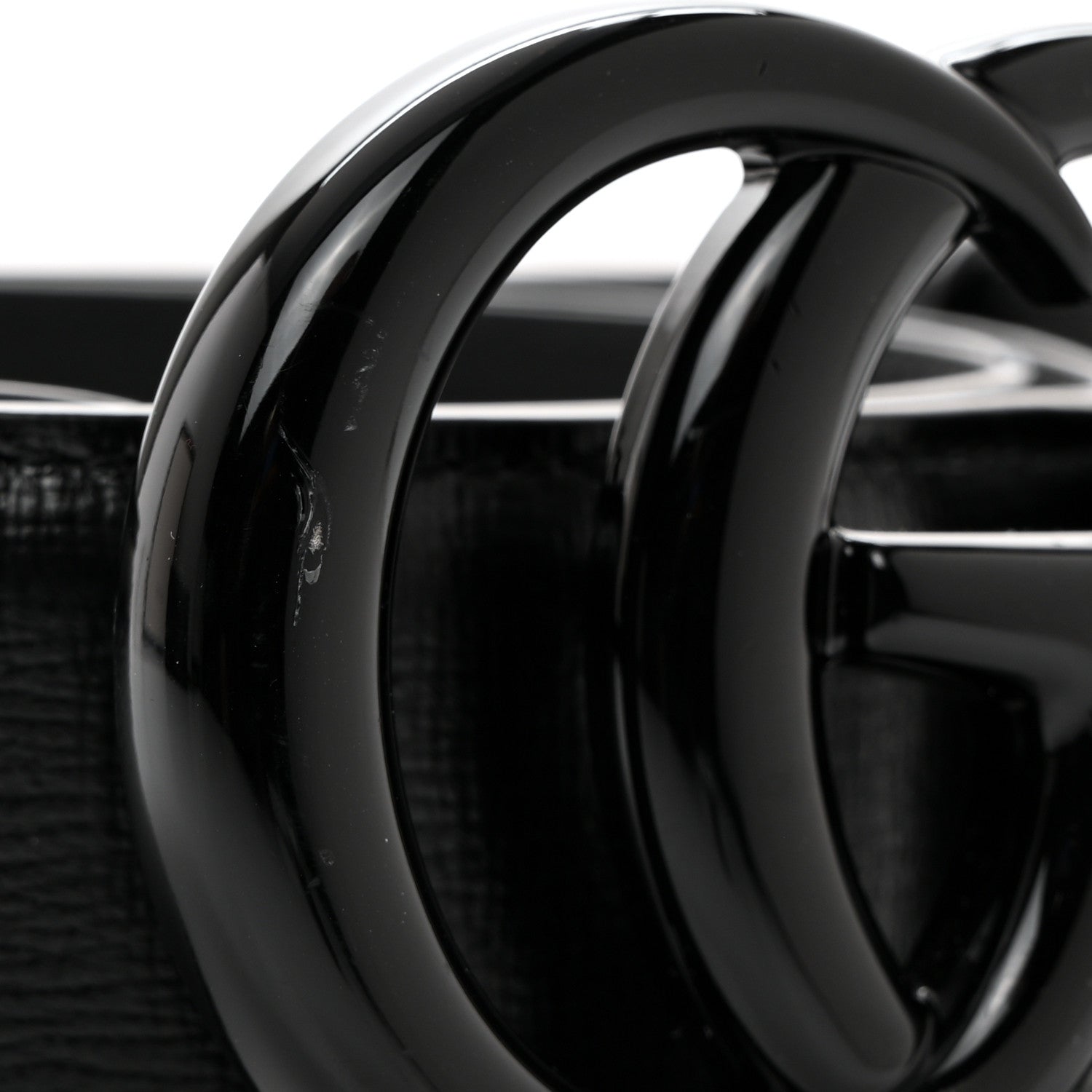 Gucci Azalea Calfskin Enamel Monochrome Double G 40mm Belt 90 36 Black 6 of 7