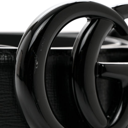 Gucci Azalea Calfskin Enamel Monochrome Double G 40mm Belt 90 36 Black 6 of 7