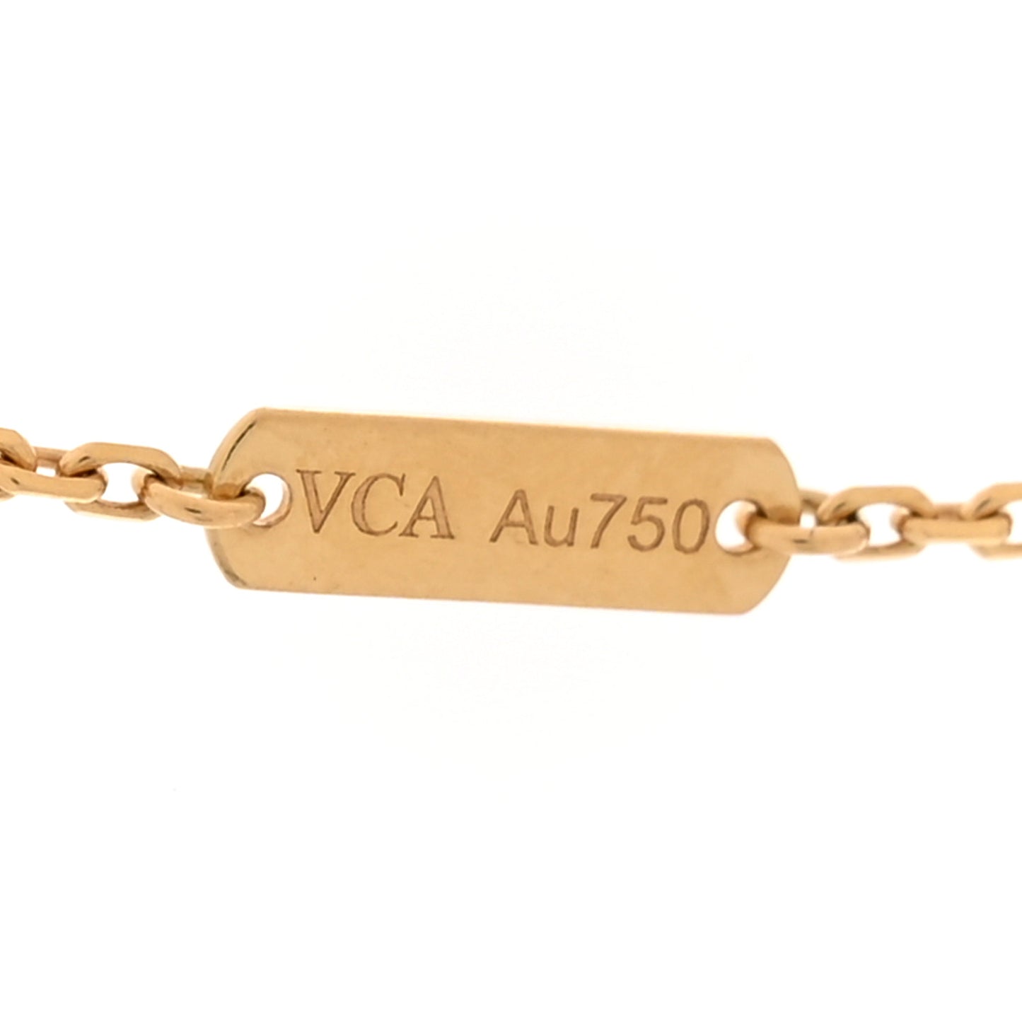 18K Yellow Gold Mother of Pearl Vintage Alhambra Pendant Necklace