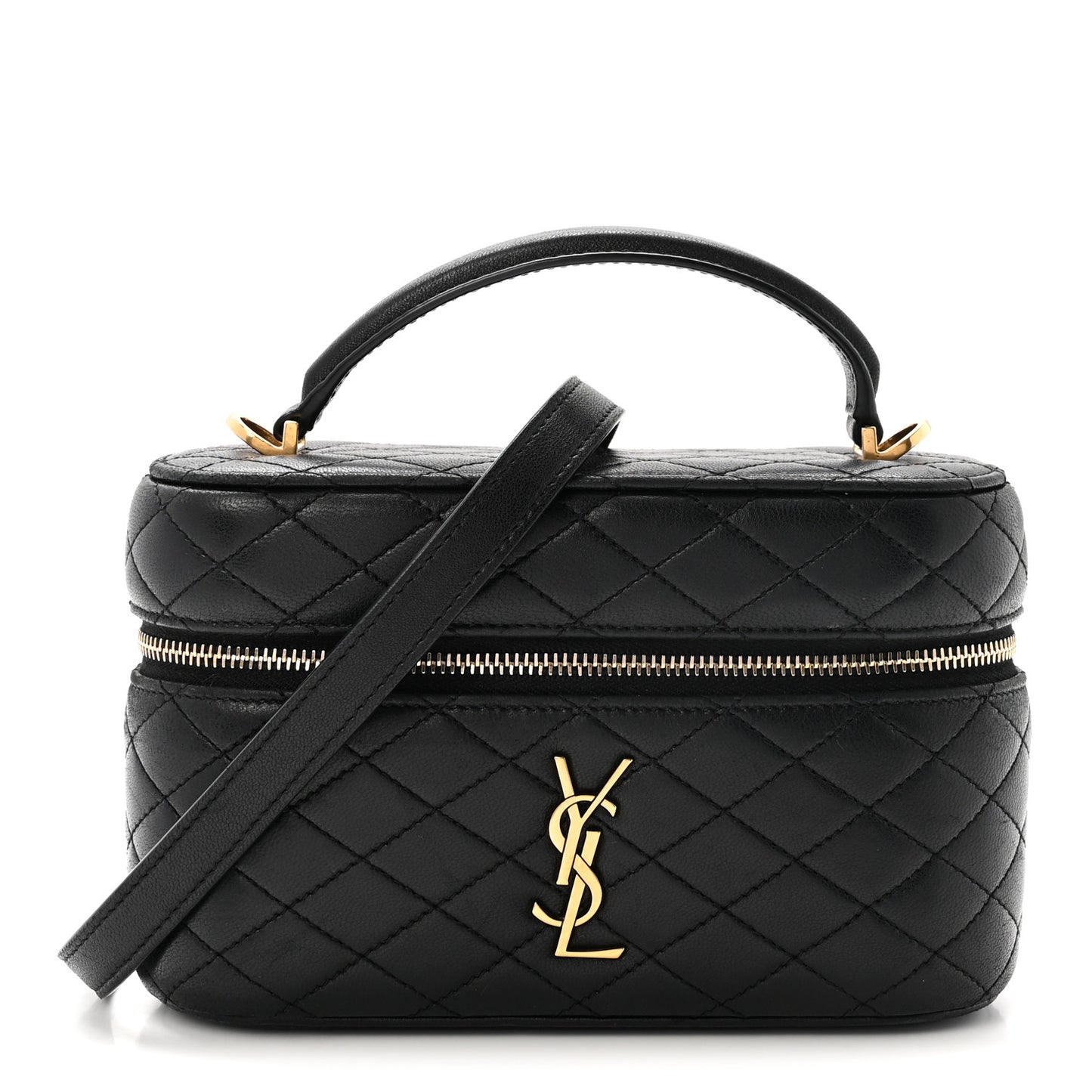 Lambskin Quilted Mini Gaby Vanity Case Black