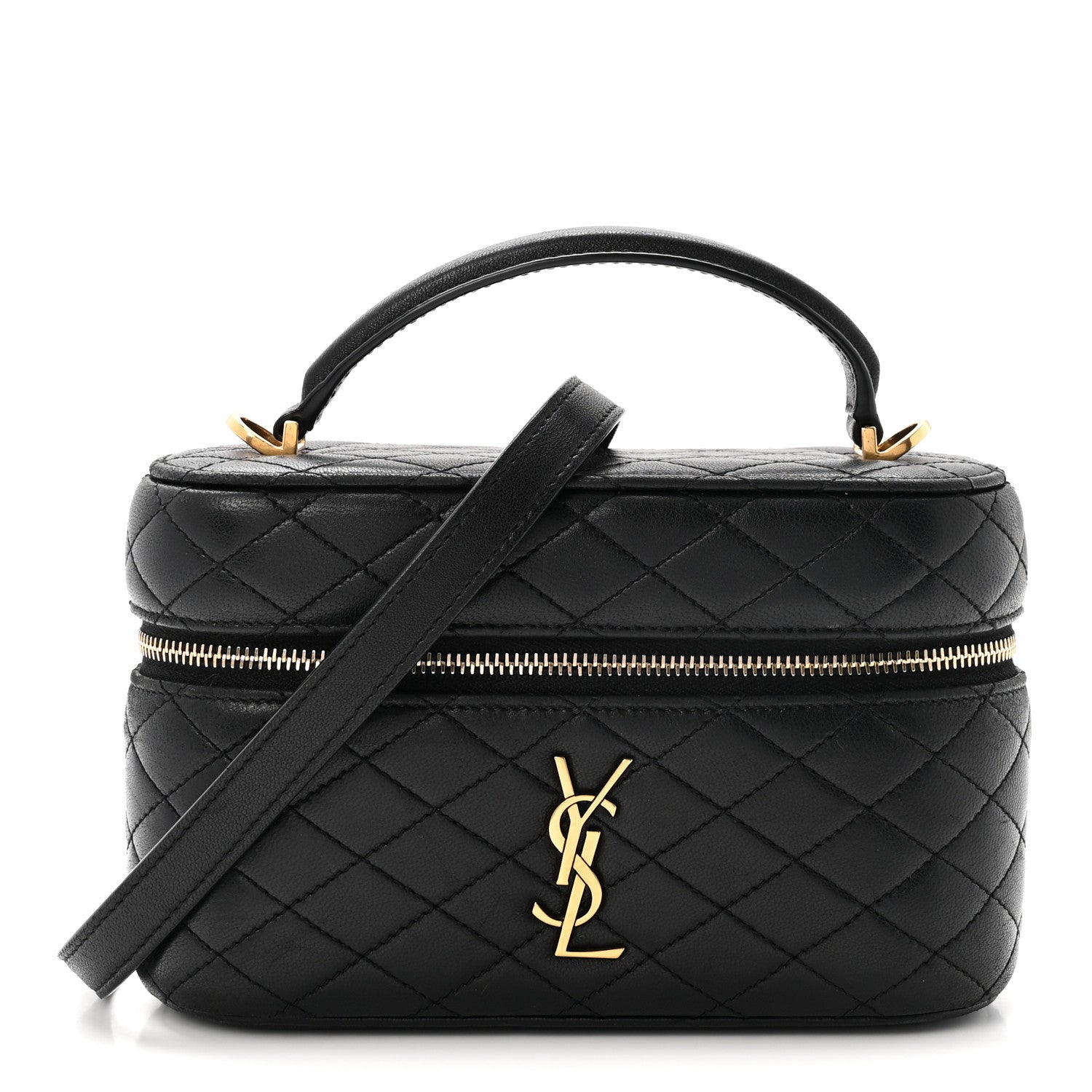 Saint Laurent Lambskin Quilted Mini Gaby Vanity Case Black 1 of 9