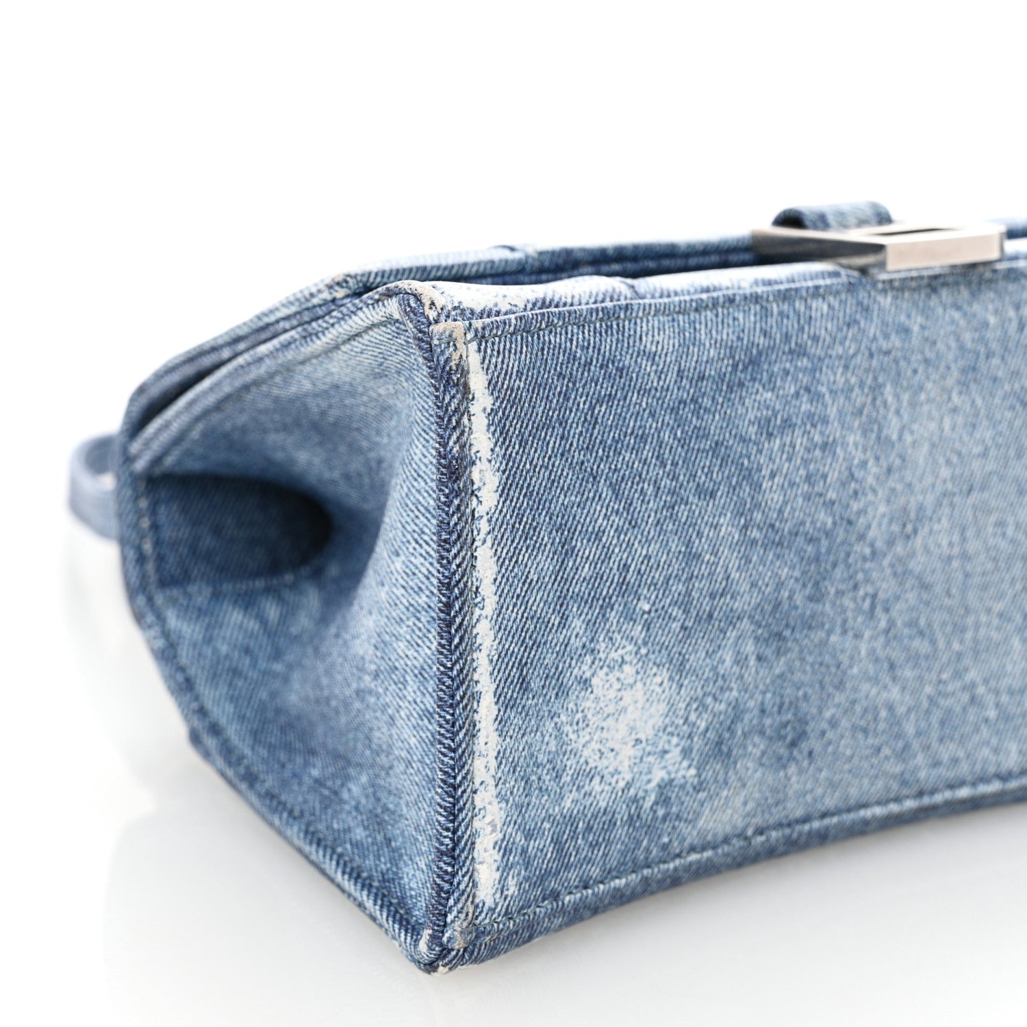 Balenciaga Nappa Denim Printed Small Hourglass Top Handle Bag Denim Blue 11 of 12