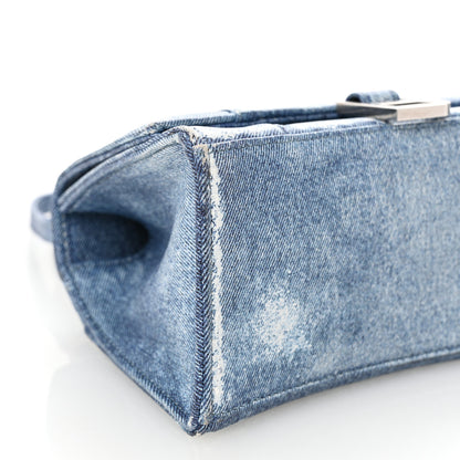 Balenciaga Nappa Denim Printed Small Hourglass Top Handle Bag Denim Blue 11 of 12