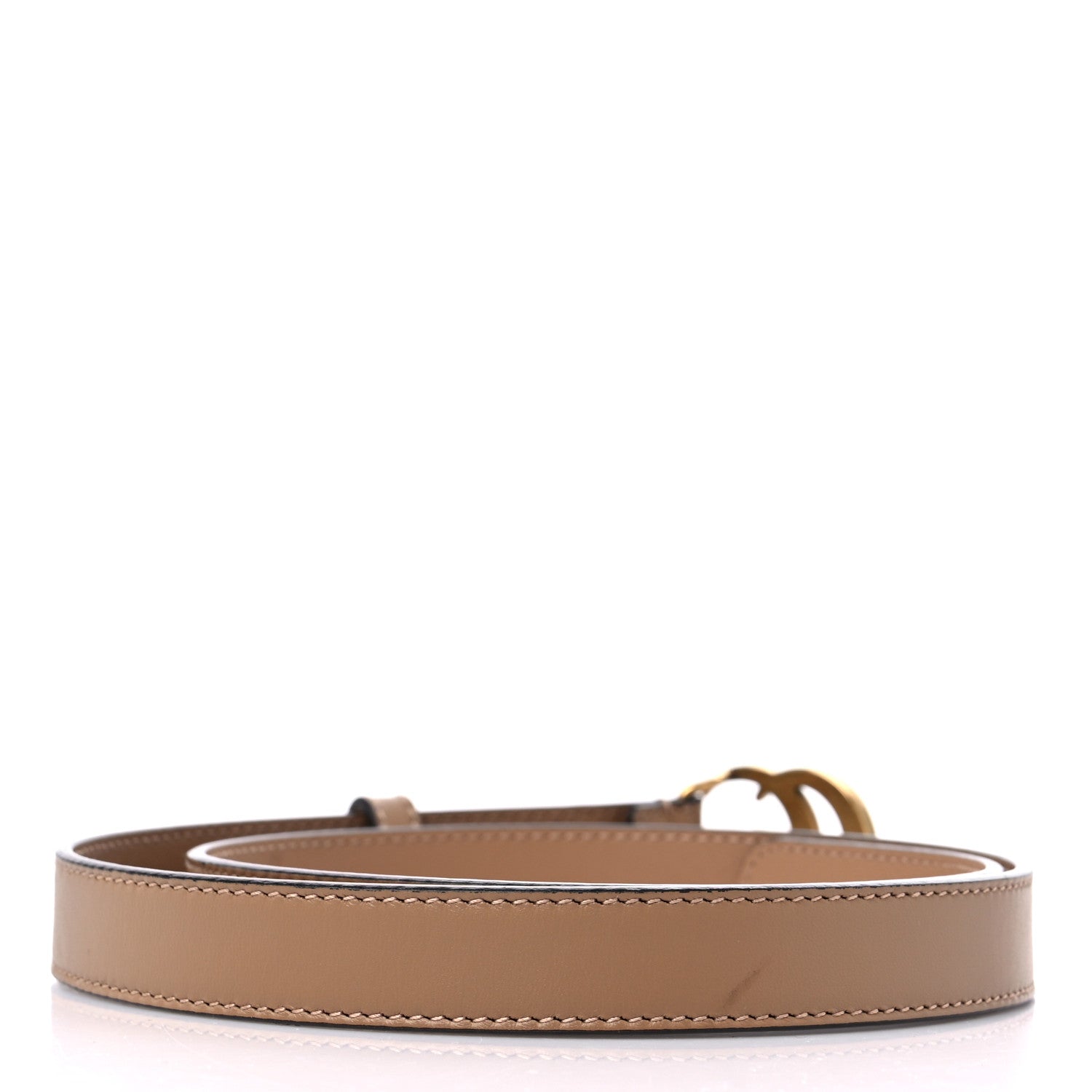 Gucci Moon Calfskin Double G 20mm Belt 75 30 Natural Tan 2 of 6