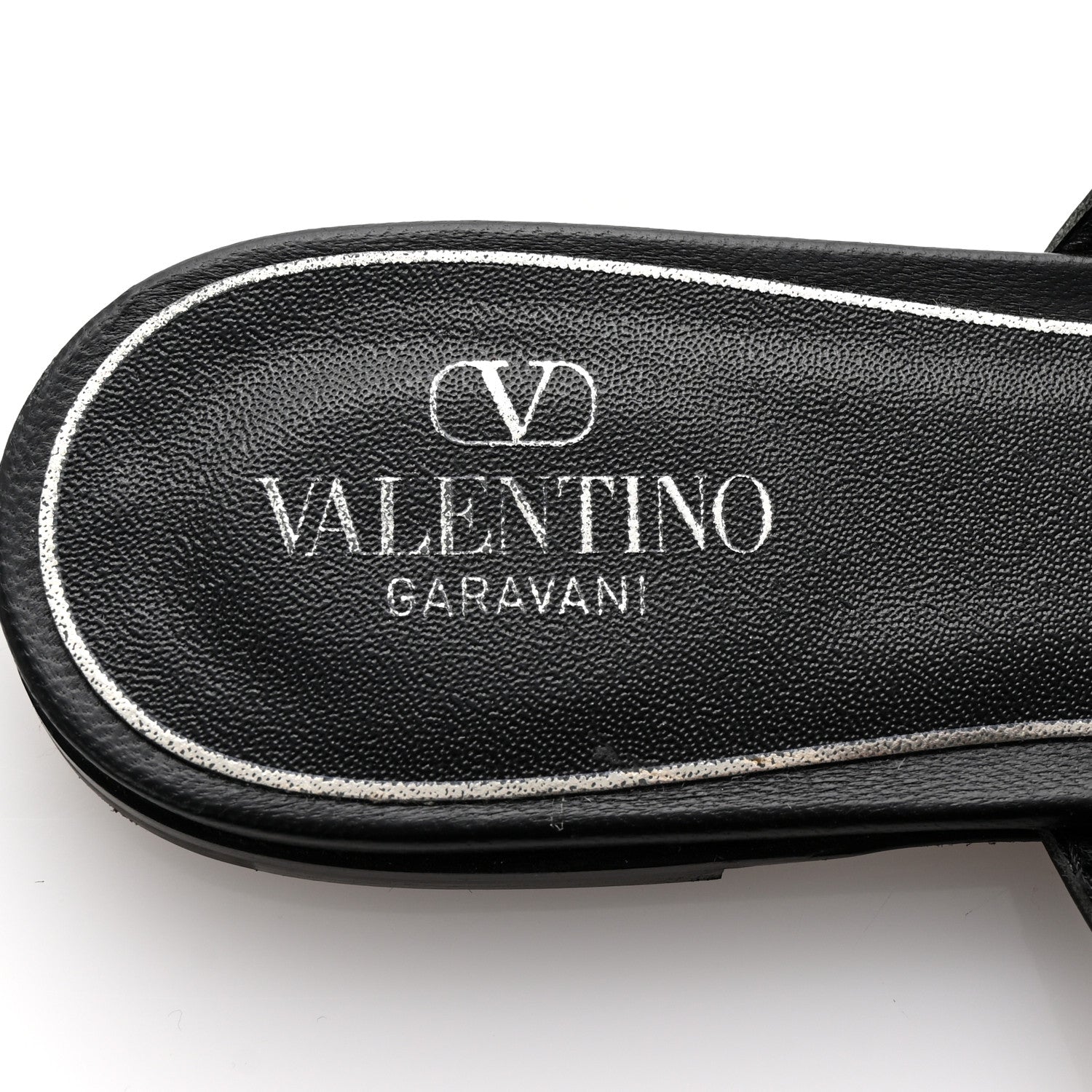 Valentino Garavani Calfskin Rockstud Slide Sandals 39 Black 8 of 9