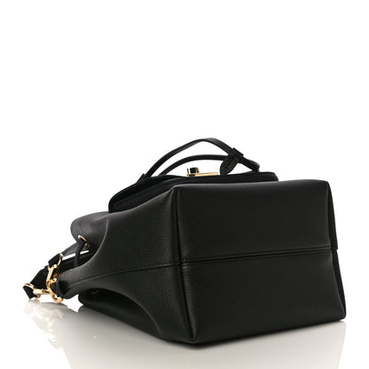 Louis Vuitton Calfskin Lockme Bucket MM Black 3 of 8