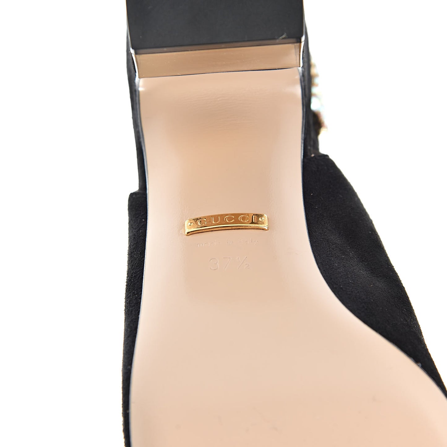 Kid Scamosciato Crystal Square G Madelyn Slingbacks 37.5 Black