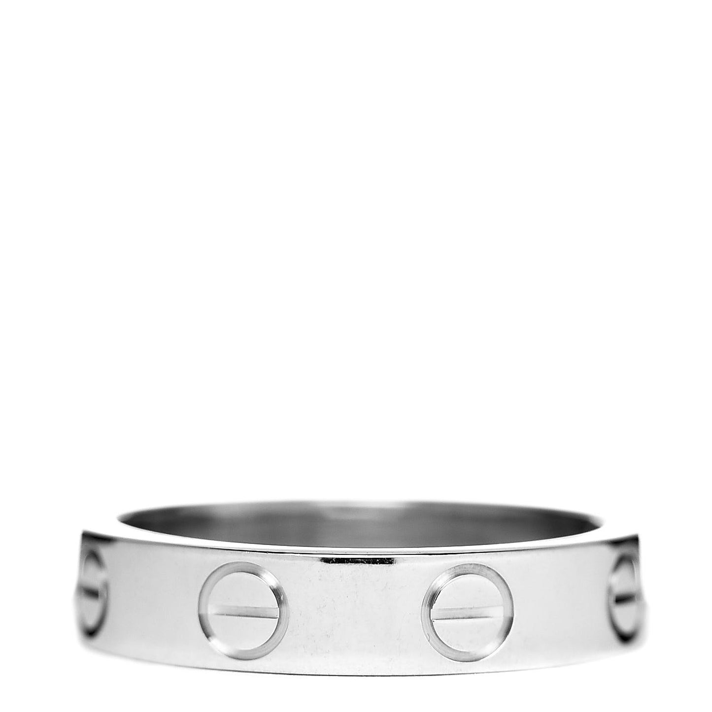 18K White Gold 3.5mm LOVE Wedding Band Ring 46 3.75