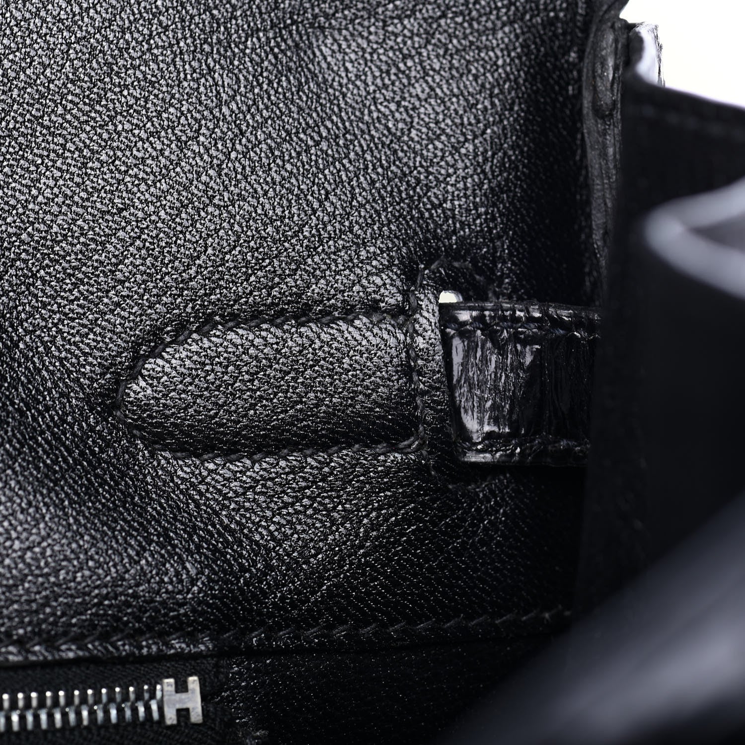 Hermes Shiny Porosus Crocodile Birkin 35 Black 21 of 32