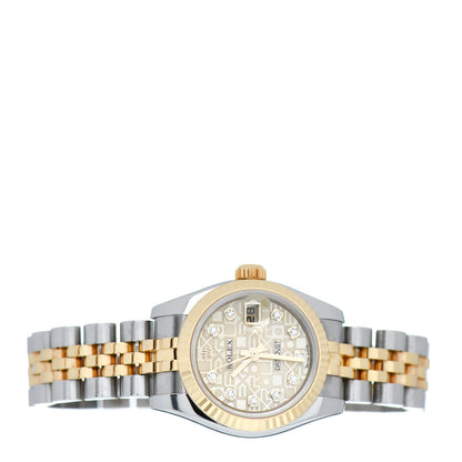 Rolex Stainless Steel 18K Yellow Gold Diamond 26mm Oyster Perpetual Datejust Watch Champagne Jubilee 179173 2 of 5