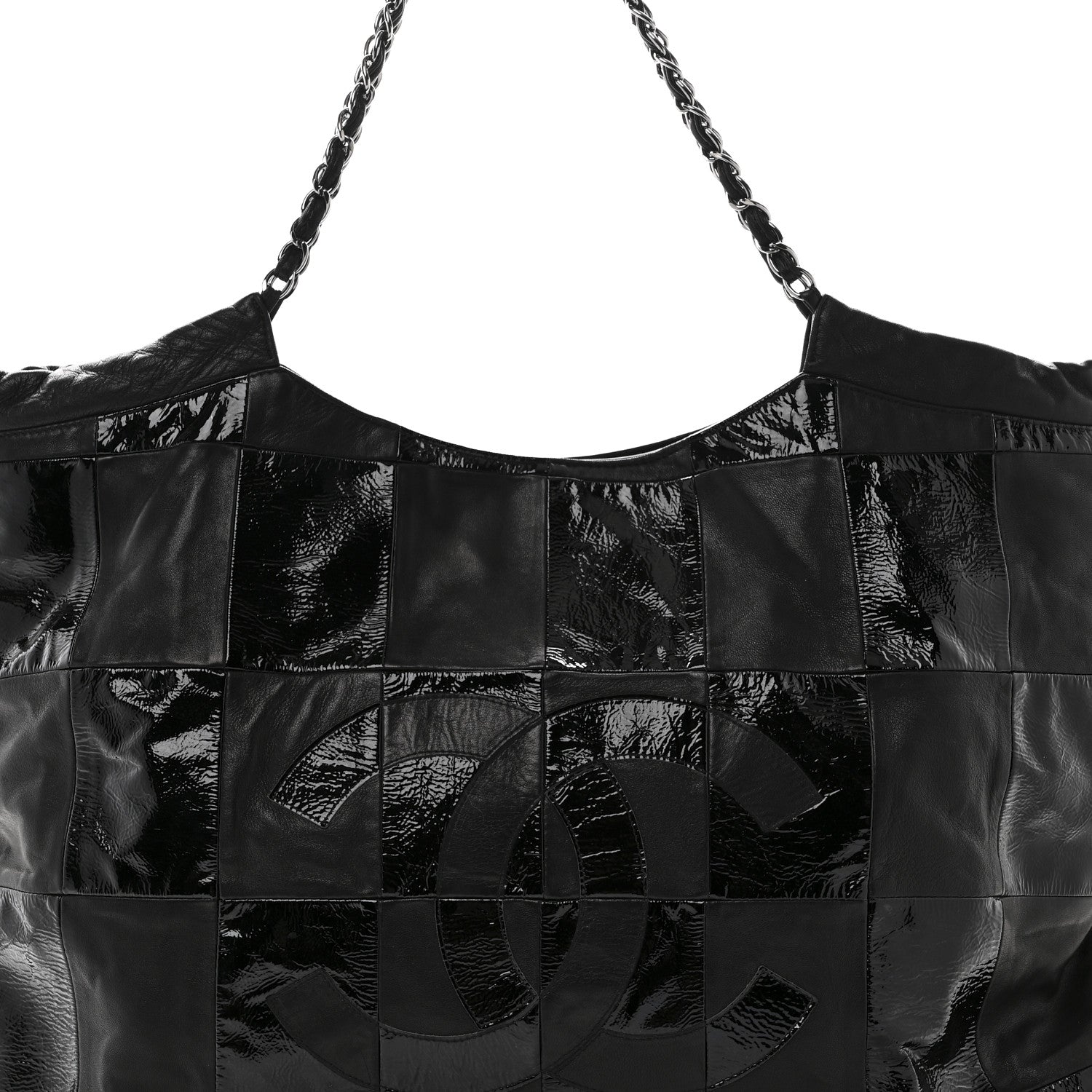 Chanel Patent Patchwork Large Brooklyn Tote Black 8 of 11