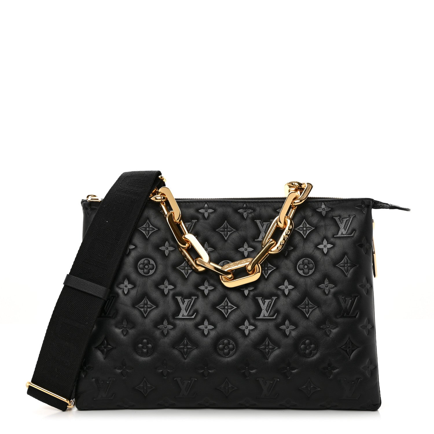 Louis Vuitton Lambskin Embossed Monogram Coussin MM Black 1 of 11