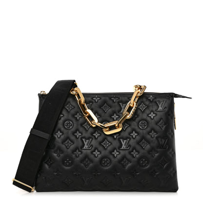 Louis Vuitton Lambskin Embossed Monogram Coussin MM Black 1 of 11
